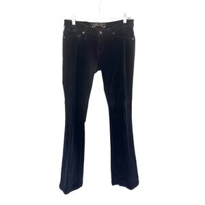 Robin's Jean Casual Black Velvet Studded Grunge‎ Garbot Bootcut Pants Size 29